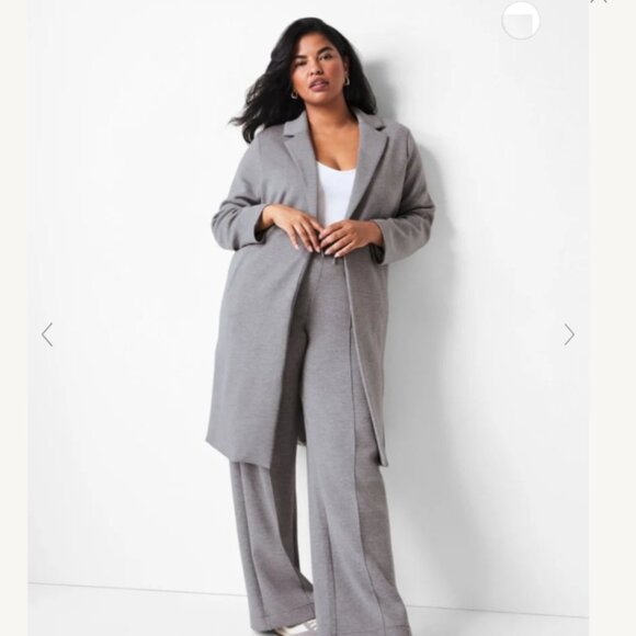 NWT Spanx AirEssentials Long Jacket in Medium Grey Heather Open Front Coat - Picture 2 of 2